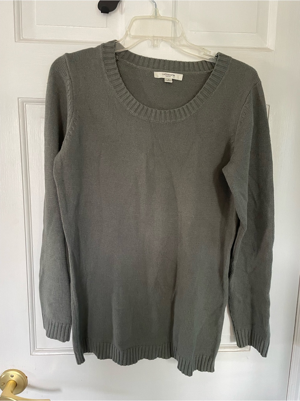 Vintage 90s Liz Claiborne grey chunky sweater
